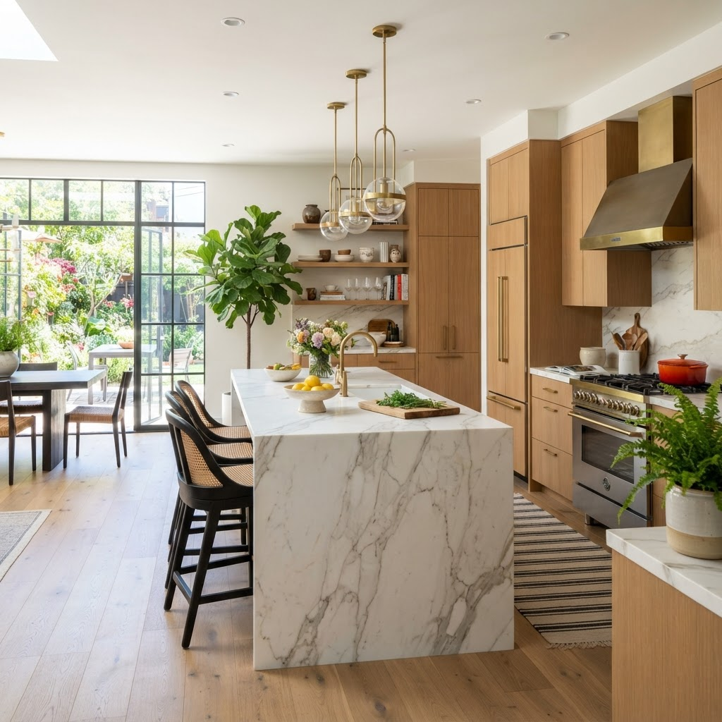 Renovated modern kitchen interior